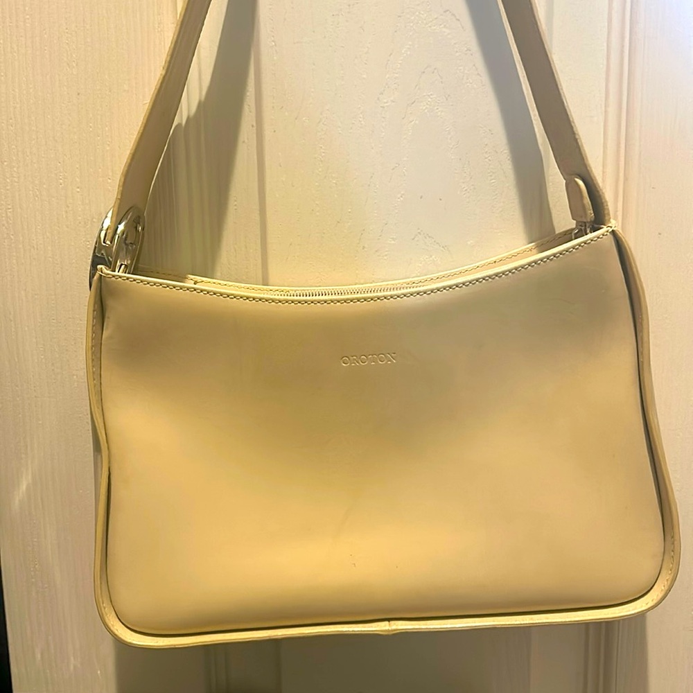 Oroton Sydney cream beige used once shoulder bag